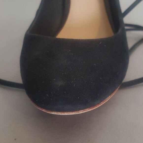 Loeffler Randall Black Suede Ankle Wrap Heels - Quiet Luxury Vibes - Picture 6 of 14